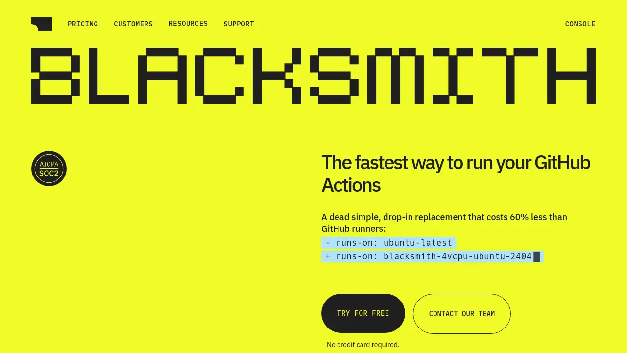 Blacksmith - The fastest way to run your GitHub Actions