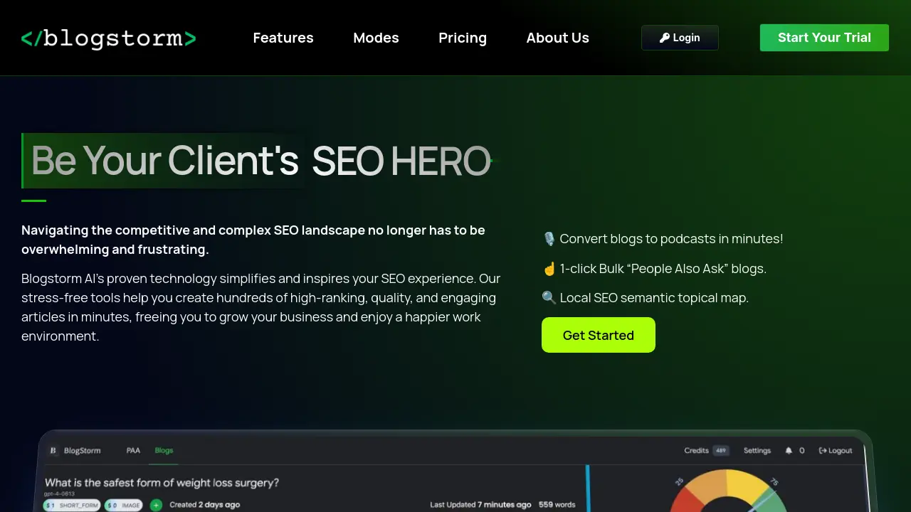 BlogStorm - AI-Powered SEO Content & Blog Creation Platform