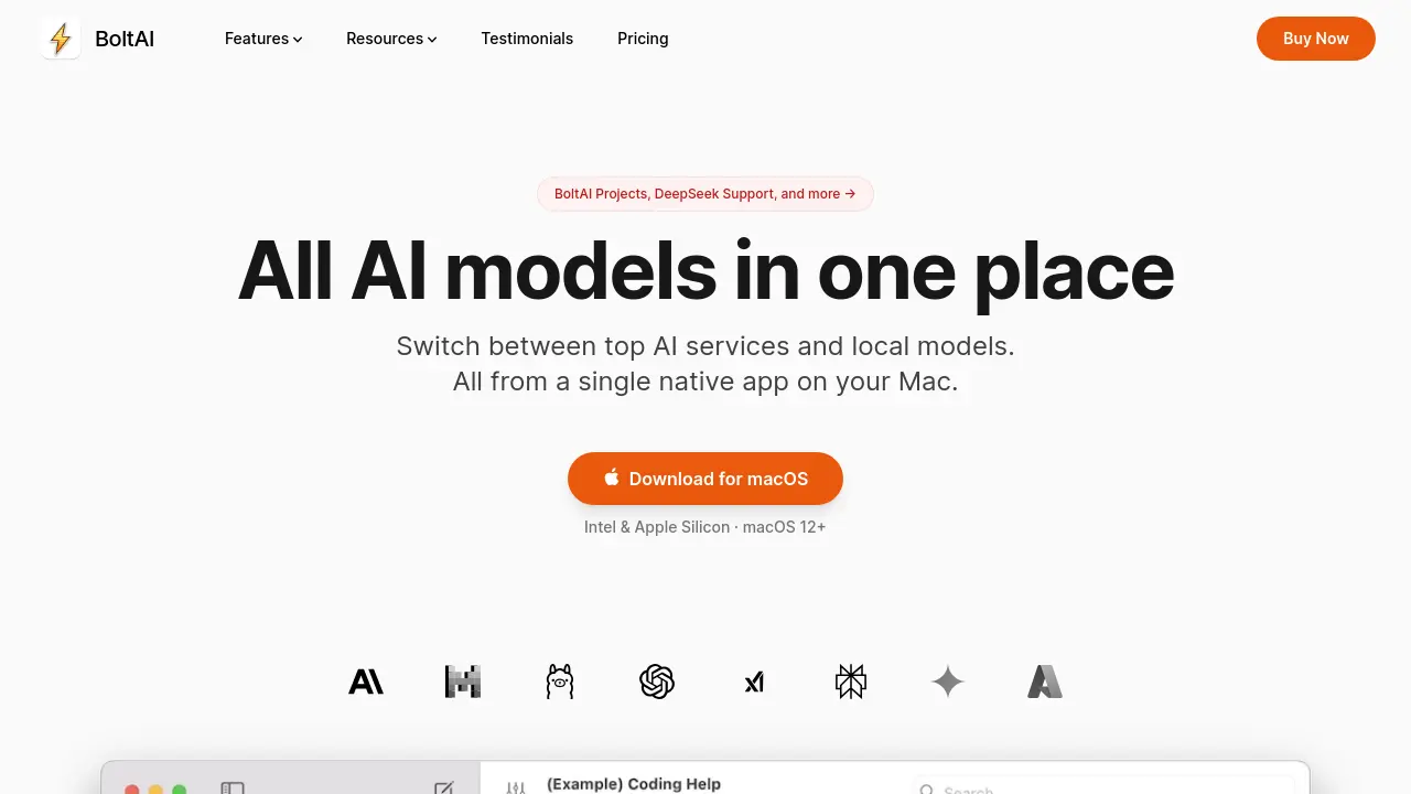 BoltAI - All AI models in one place