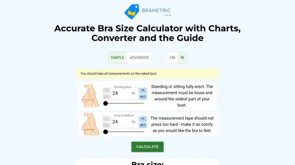 Brametric Bra Size Calculator