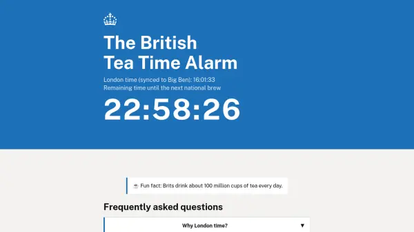 British Tea Time Alarm