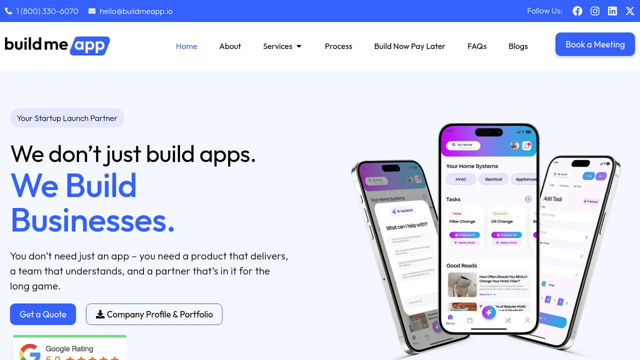 Build Me App - Your Startup Launch Partner