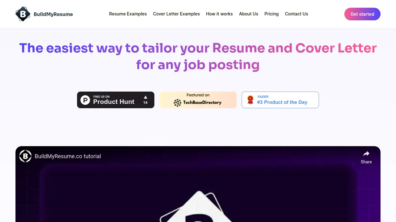 BuildMyResume - Tailor Your Resume and Cover Letter for Any Job Posting ...