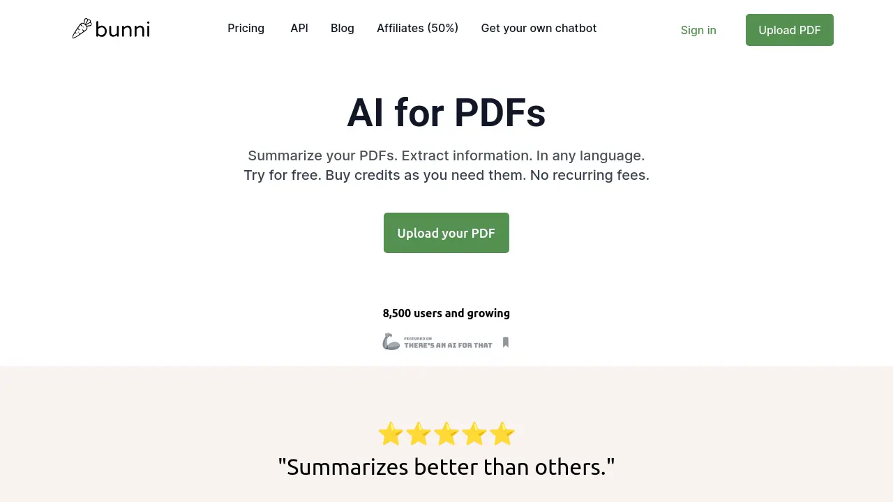 Bunni AI - AI for PDFs