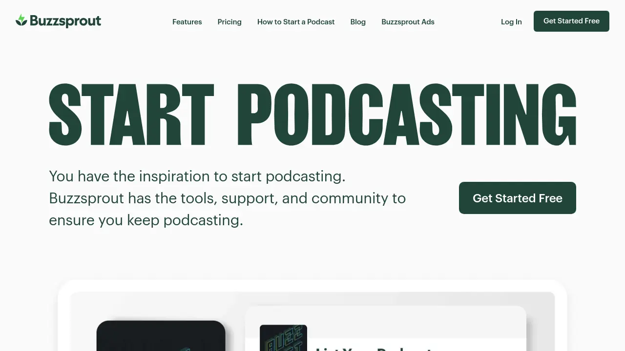 Buzzsprout screenshot