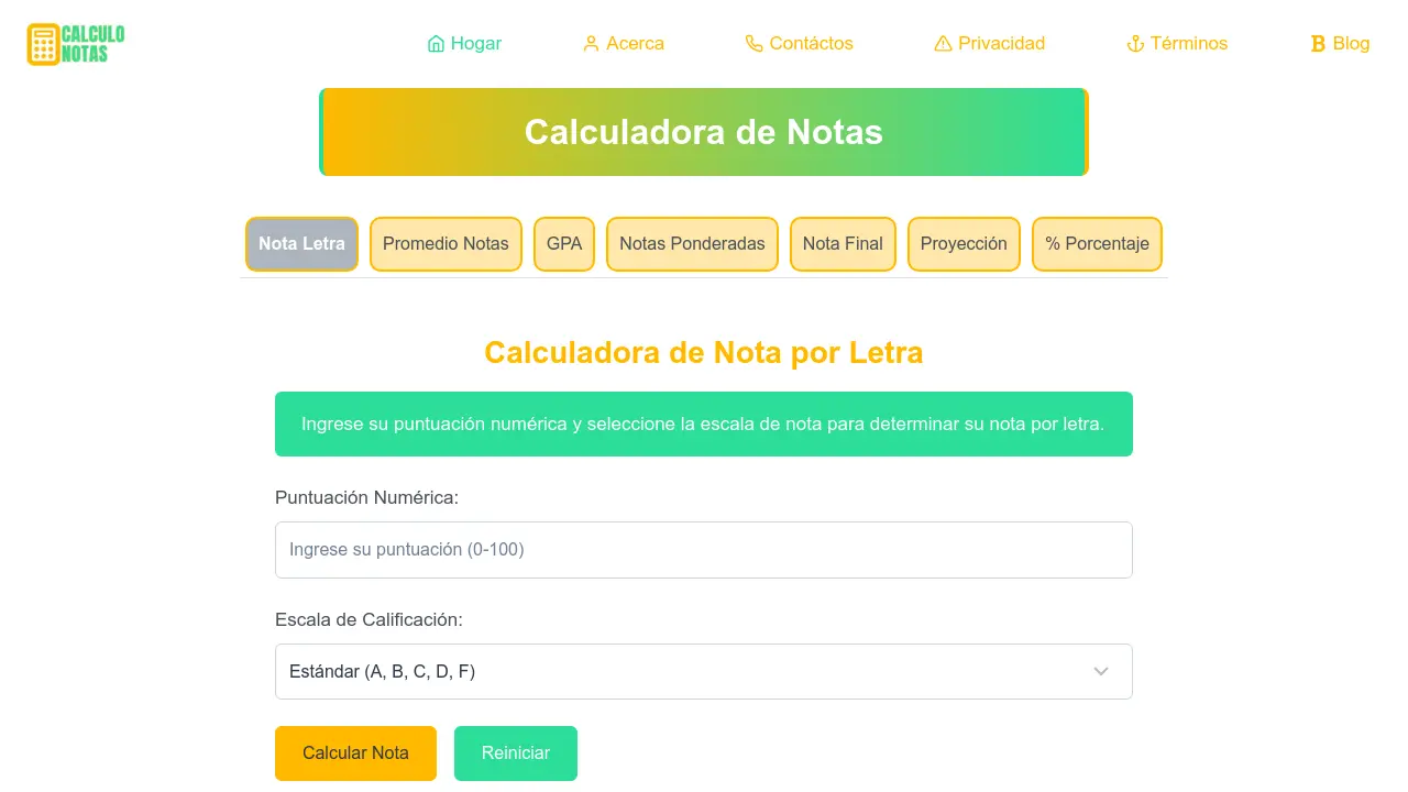 Calculadora de Notas - Academic Grade Calculator for Chilean Students ...