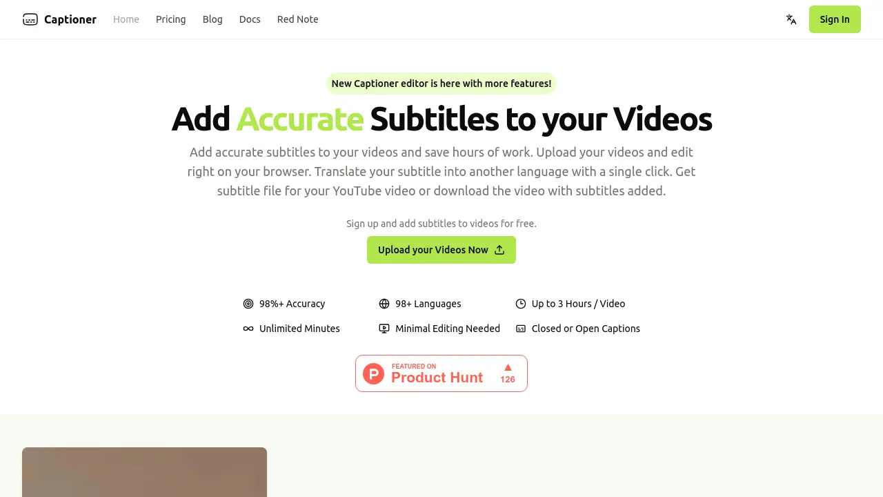 Captioner screenshot