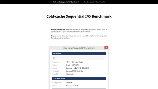 CCSIO Benchmark