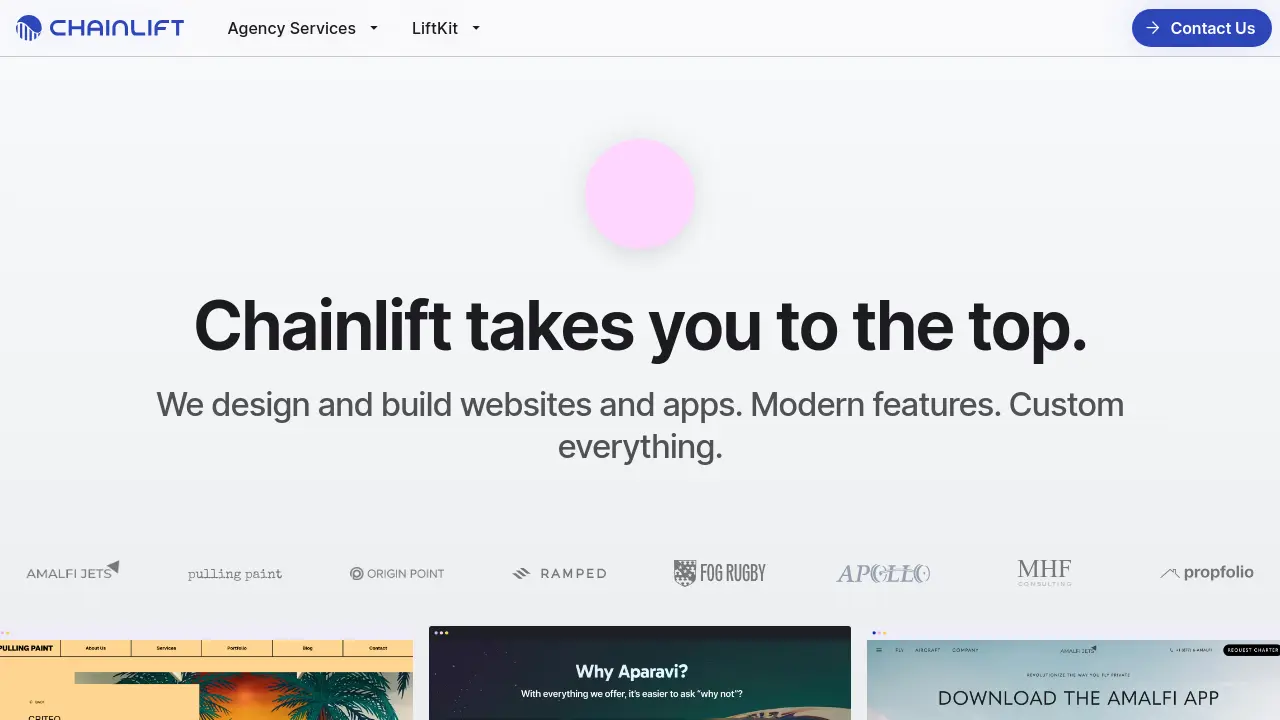 Chainlift - Custom Website & App Design Powered by LiftKit
