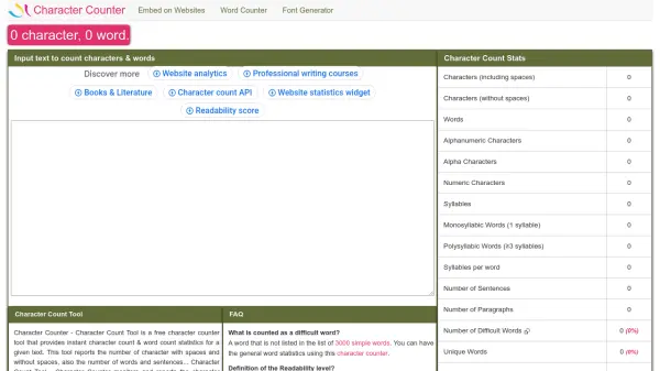 Character Count Tool