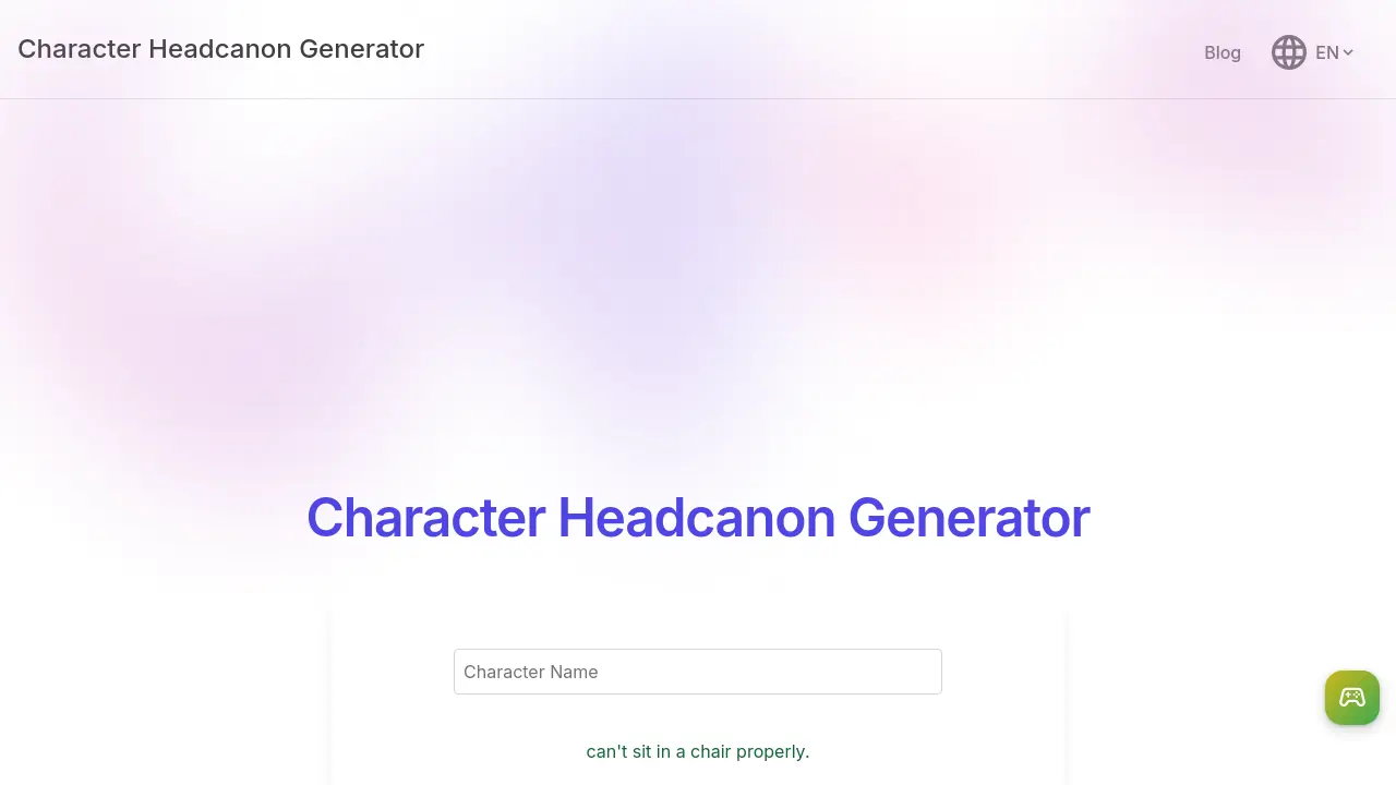 Character Headcanon Generator