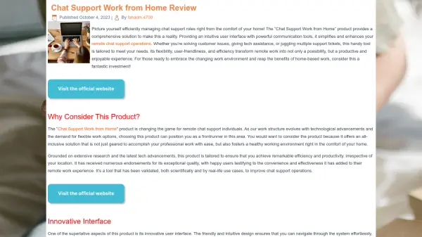 Chat Support Work from Home