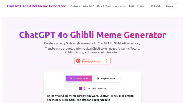 ChatGPT 4o Ghibli Meme Generator