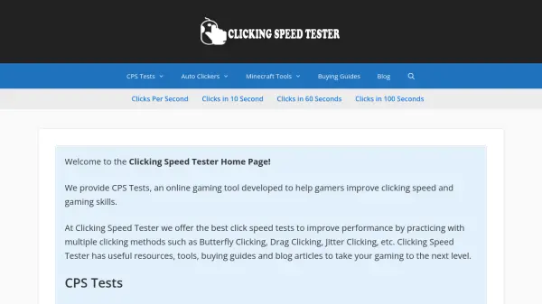 Clicking Speed Tester