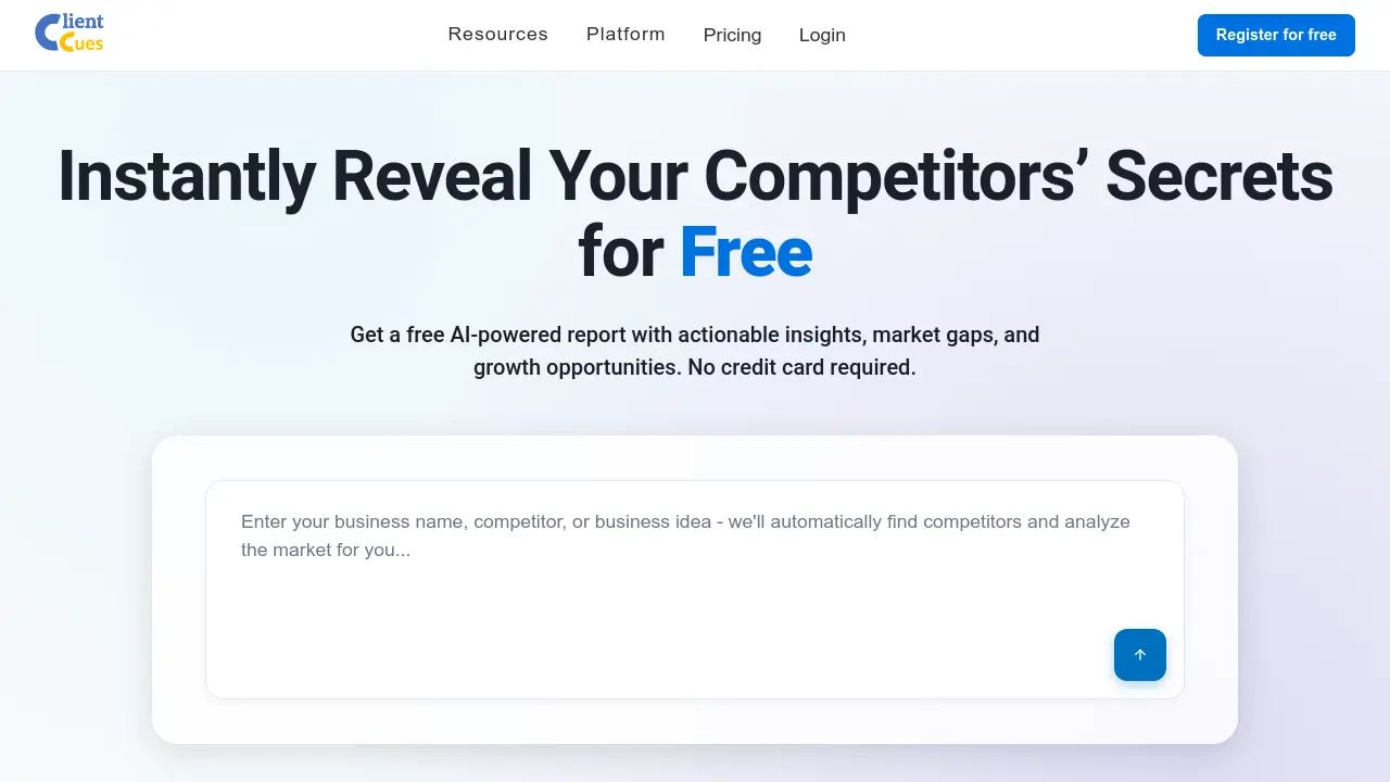 ClientCues - AI-Powered Market Intelligence & Competitor Analysis