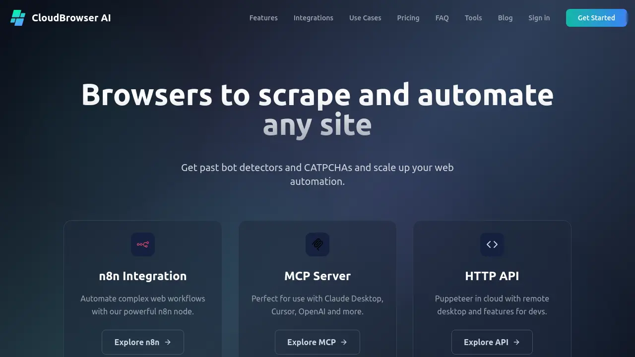 Create Browser CloudBrowser AI - AI-powered browser automation platform for data ...