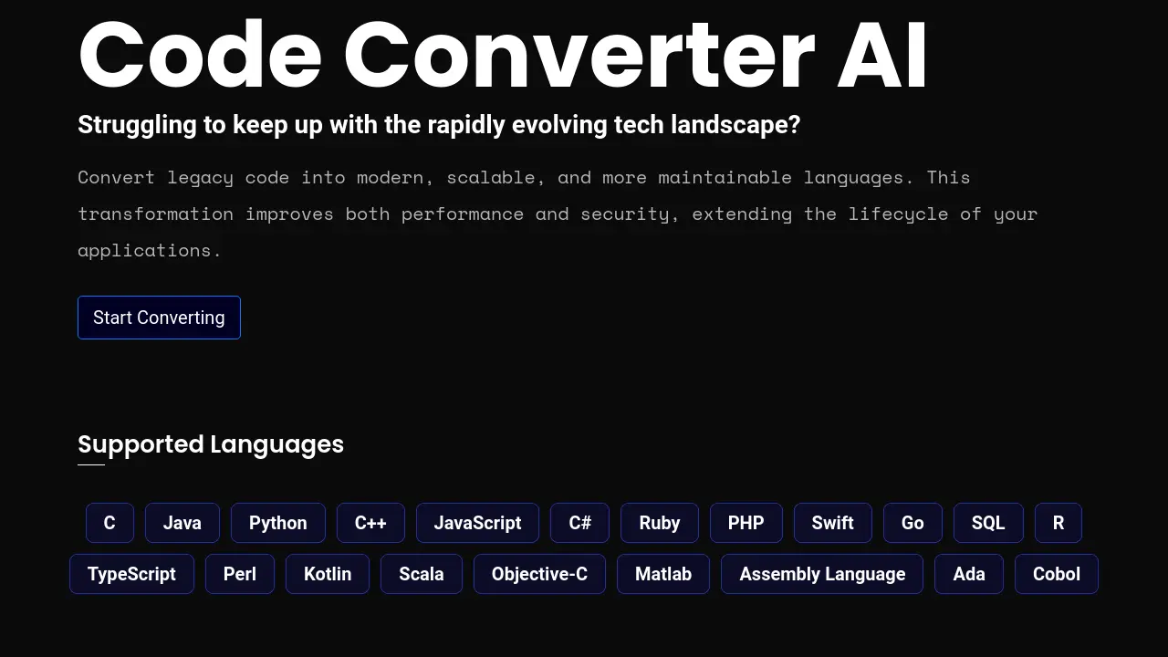 Code Converter AI - Transform legacy code into modern programming ...