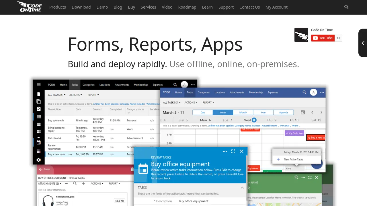 Code On Time - Build and deploy rapid web applications from your database