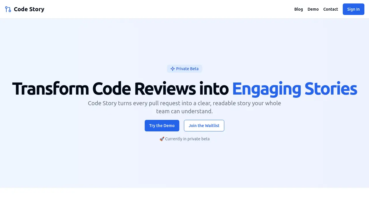 Code Story - Transform Code Reviews into Engaging Stories