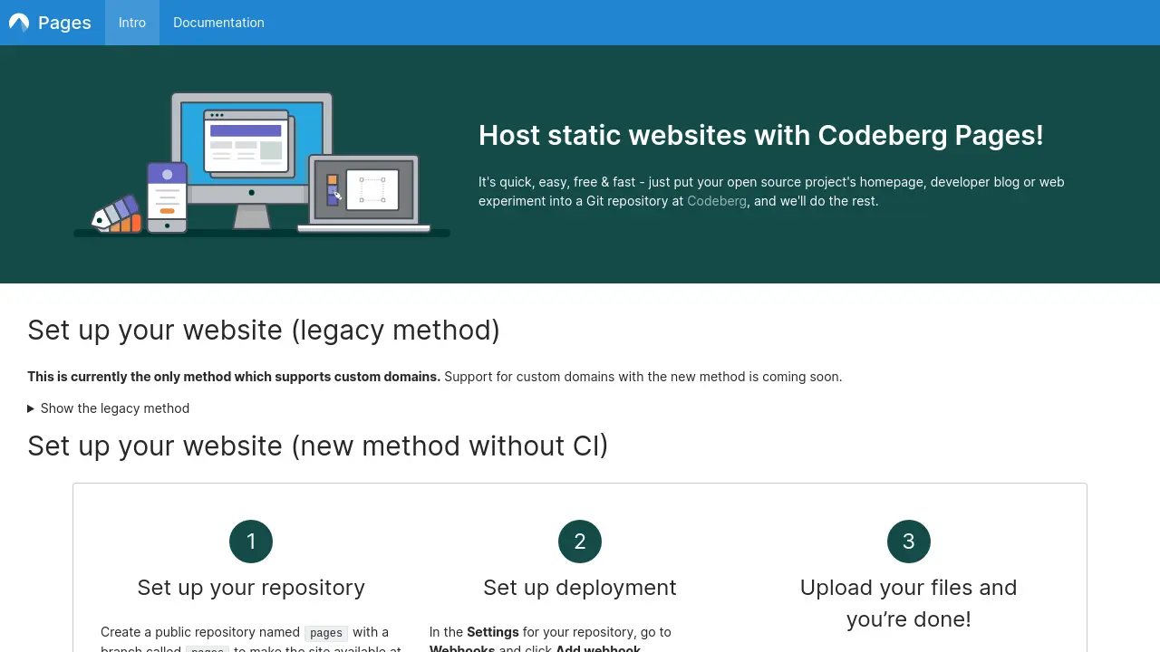Codeberg Pages - Host static websites with Codeberg Pages—quick, easy ...