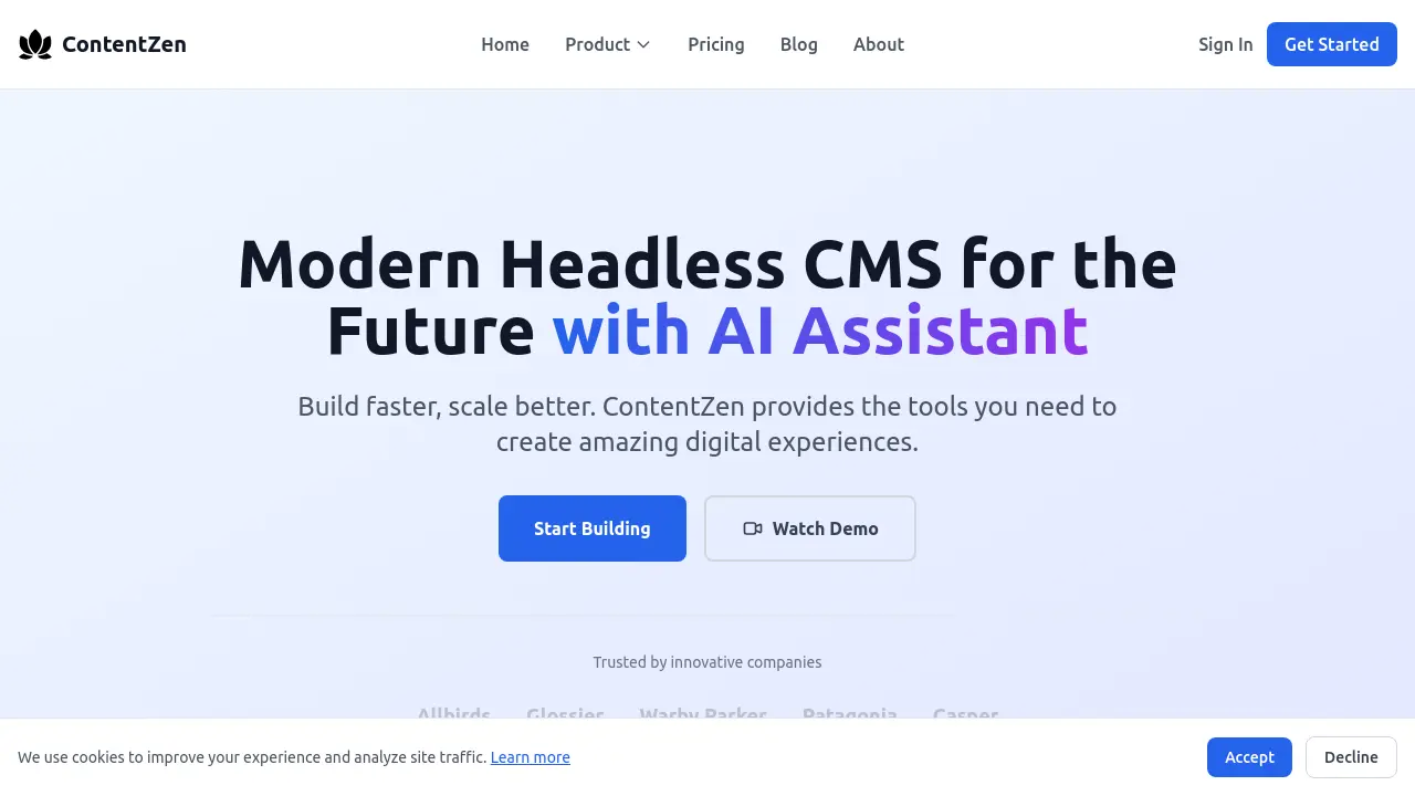 ContentZen - Modern Headless CMS with AI Assistant