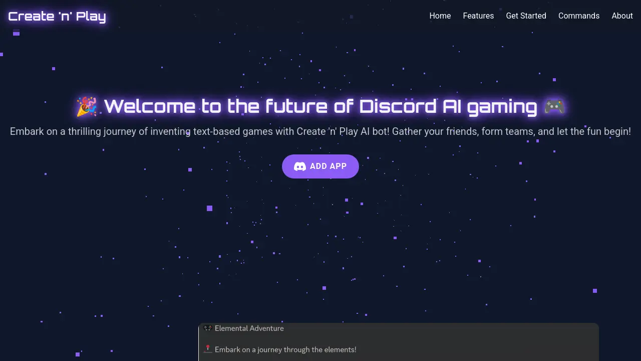 Create 'n Create 'n' Play - Invent Text-Based Games on Discord with AI