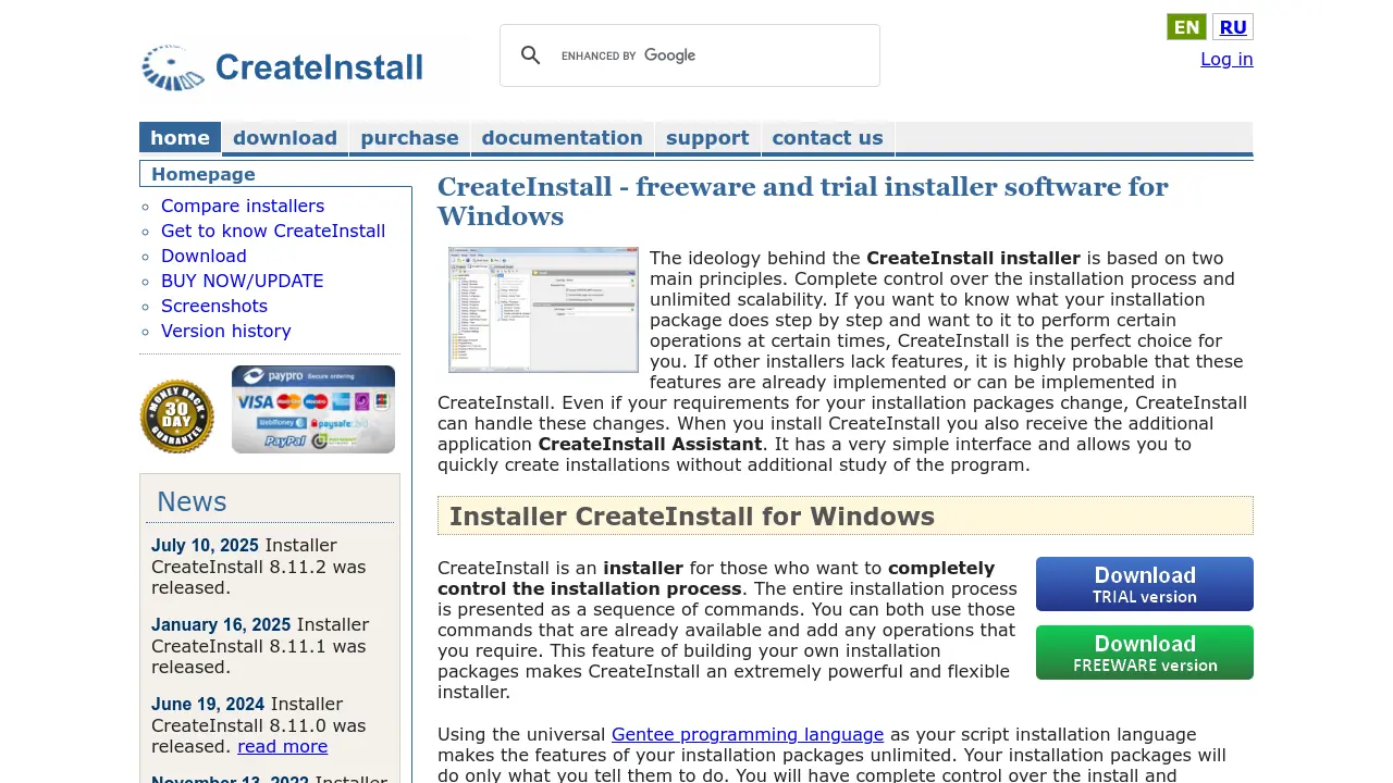 CreateInstall - Freeware and trial installer software for Windows with ...