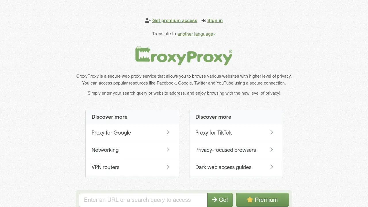 CroxyProxy - Secure Web Proxy for Anonymous Browsing and Privacy Protection