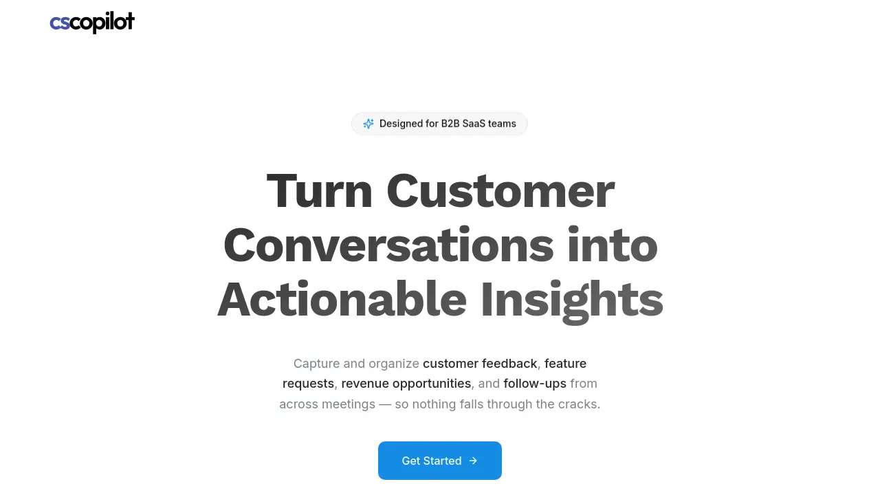 CSCopilot - Turn Customer Conversations into Actionable Insights