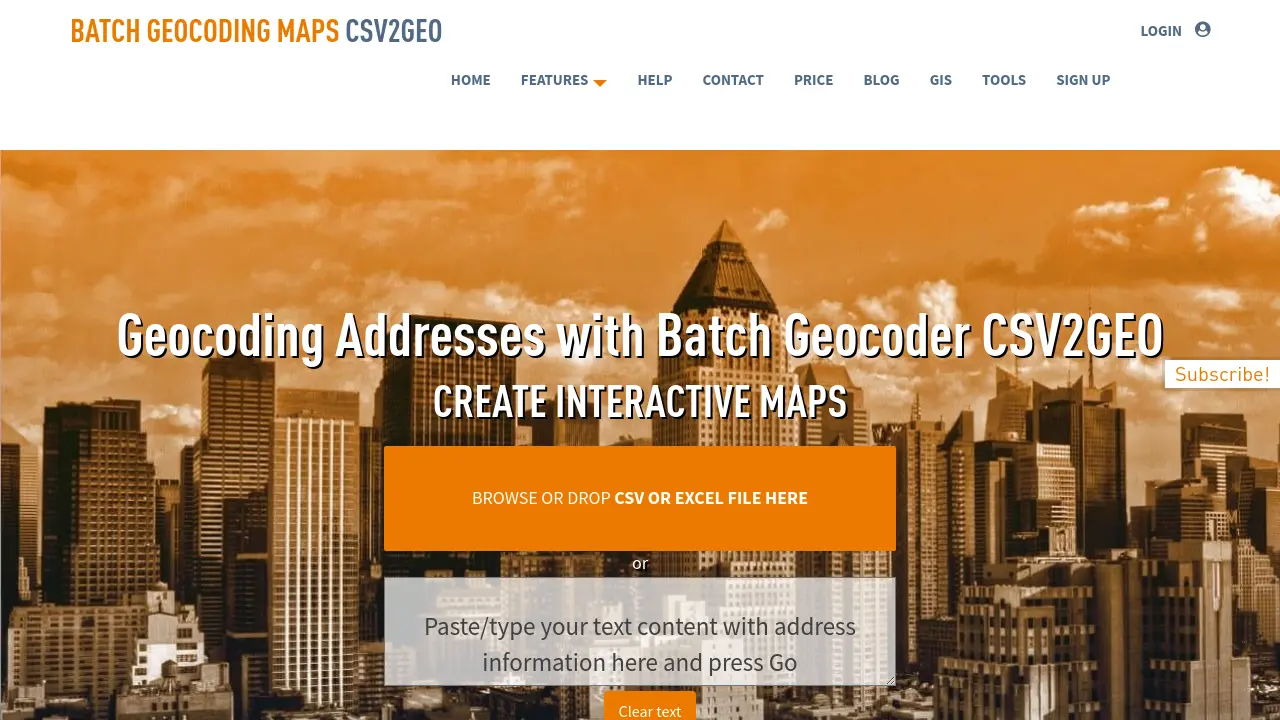CSV2GEO - Batch Geocoding, Reverse Geocoding, and Interactive Map Creation