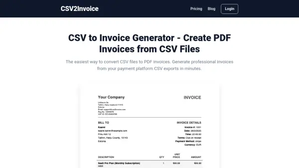 CSV2Invoice