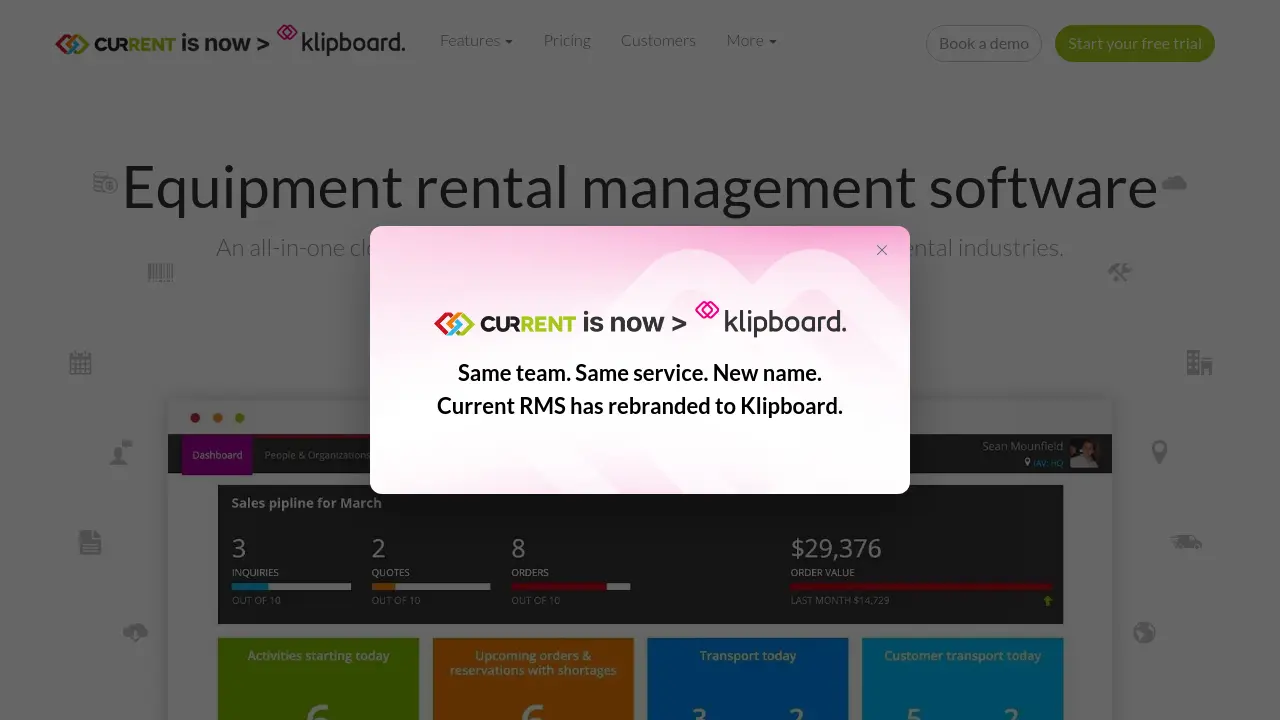Current RMS - All-in-one cloud solution for equipment rental management
