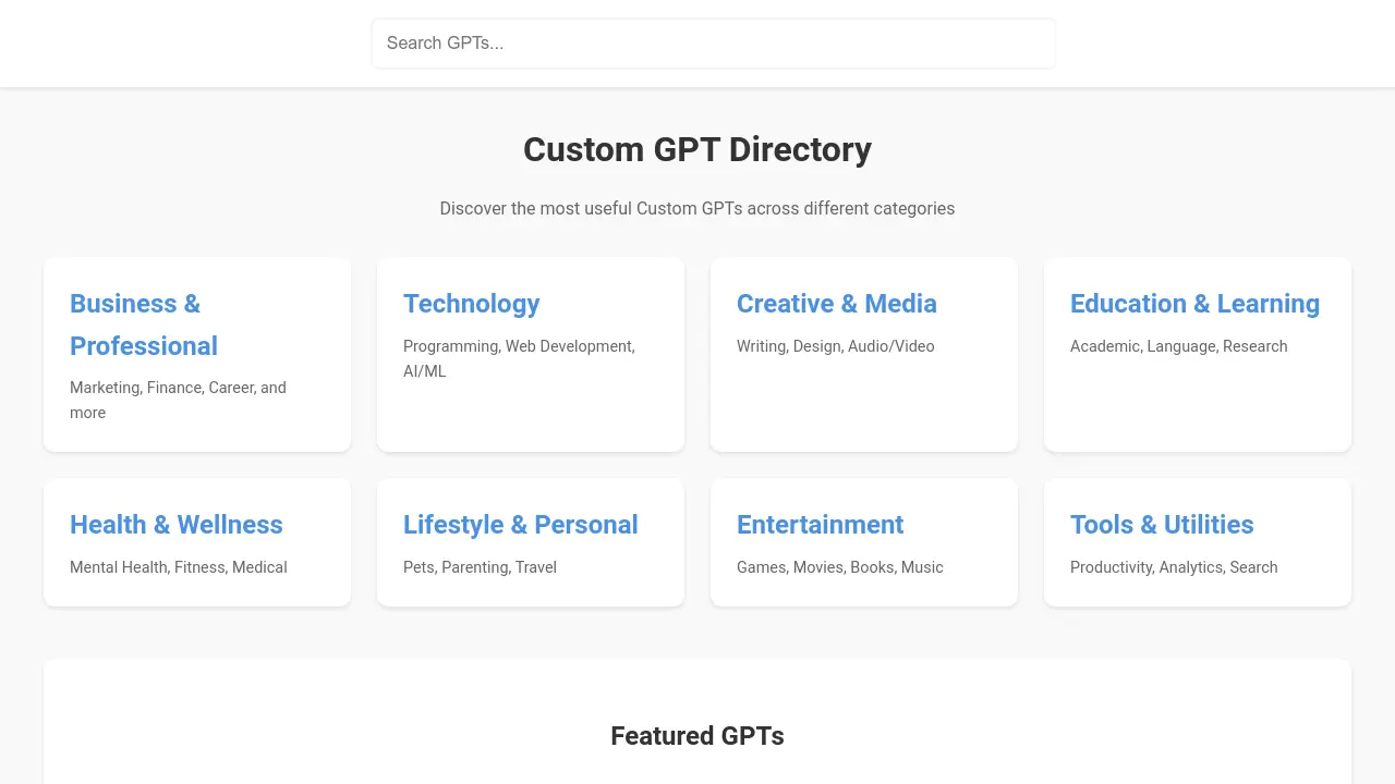 Custom GPT Directory - Discover the most useful Custom GPTs across ...