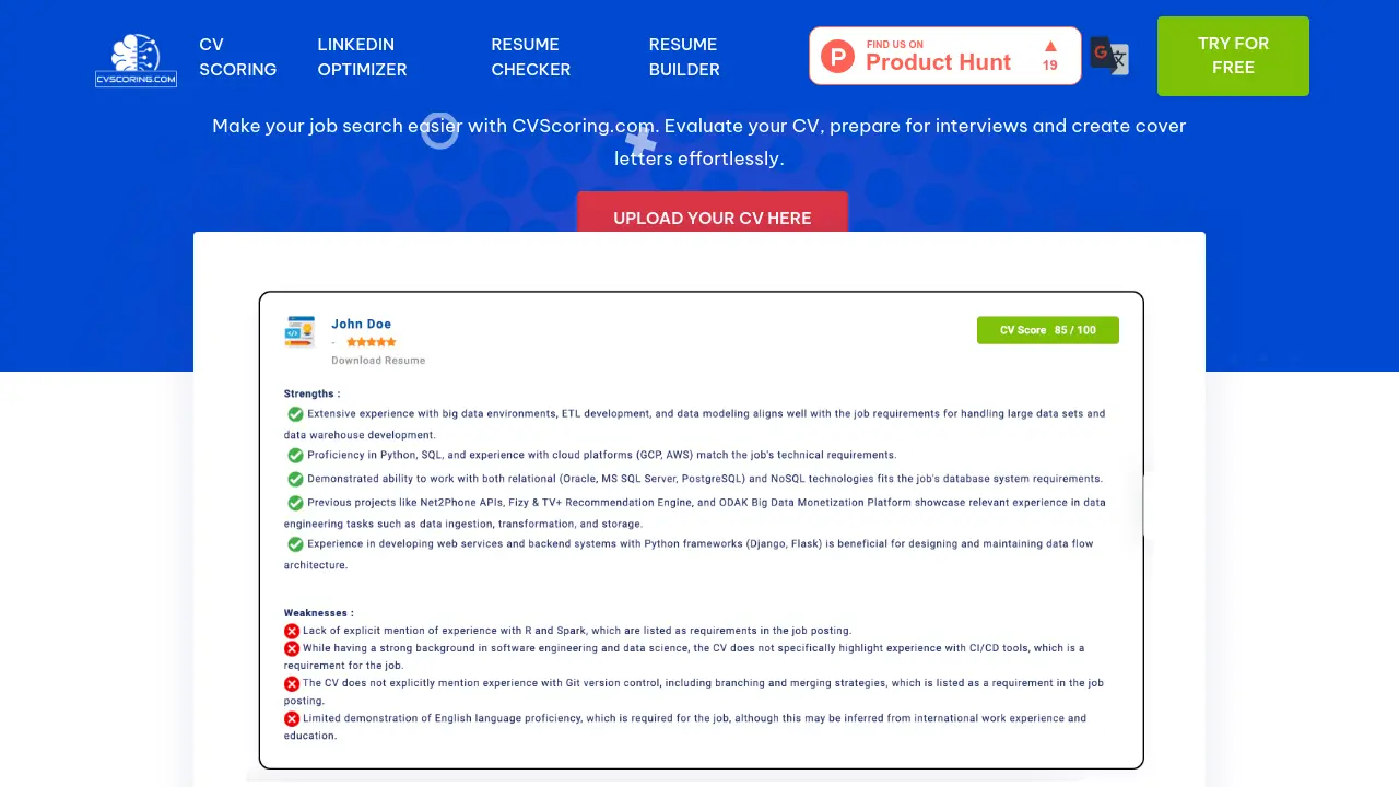 CVScoring - Make your job search easier with AI-powered CV evaluation ...