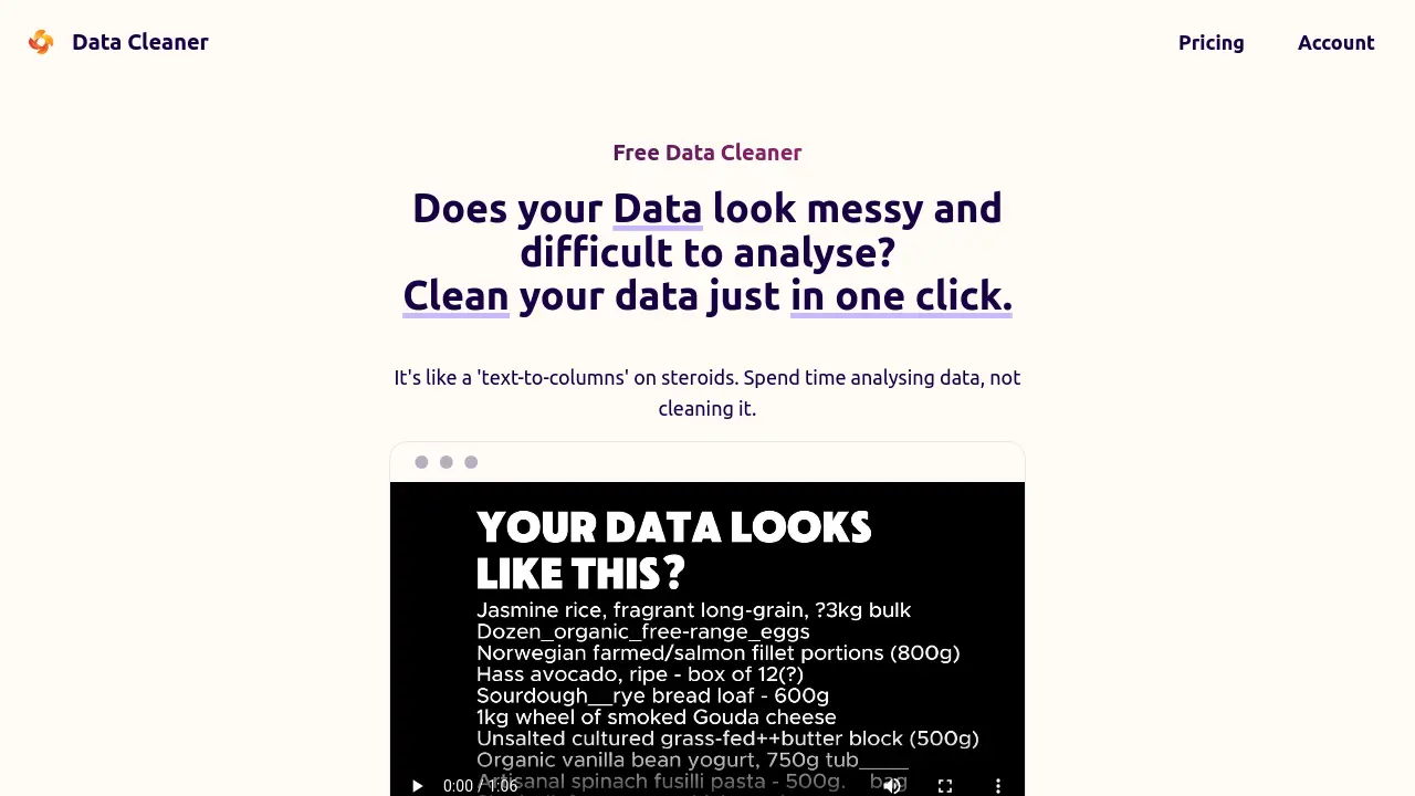Data Cleaner - Spend time analysing data, not cleaning it.