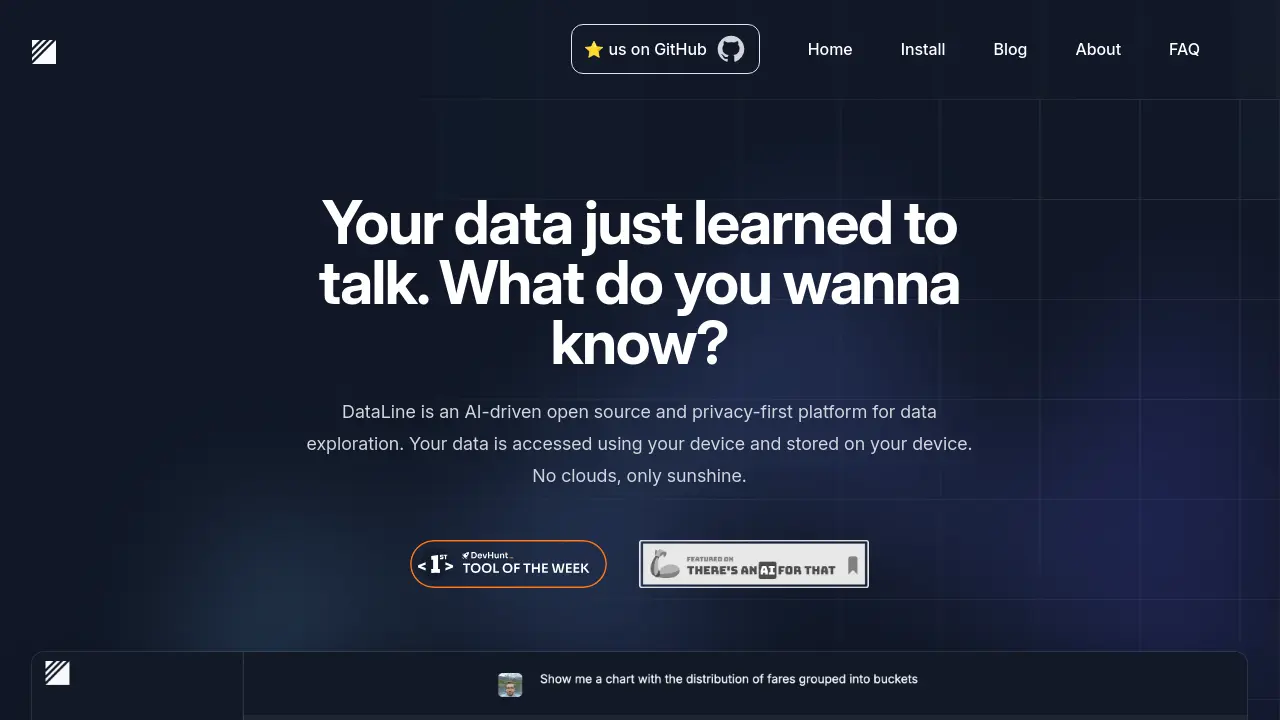 DataLine - Chat with Your Data to Generate Tables, Charts, and Dashboards