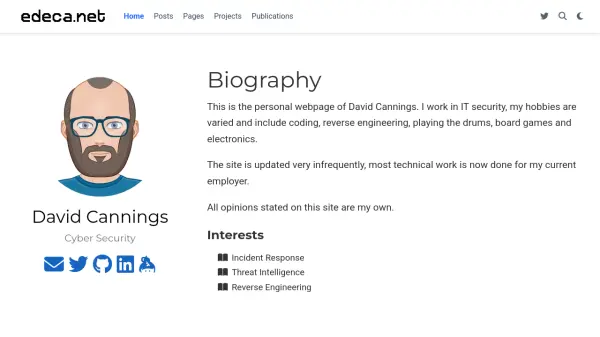 David Cannings Personal Website