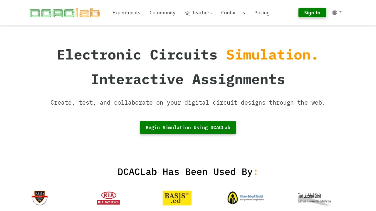 DCACLab - Interactive Electronic Circuits Simulation for Education and ...