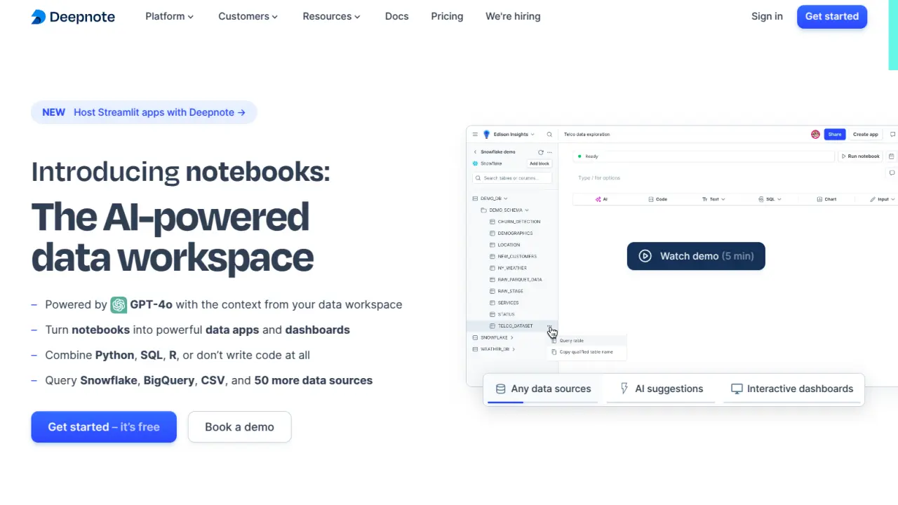 Deepnote - The AI-powered data workspace for collaborative analytics