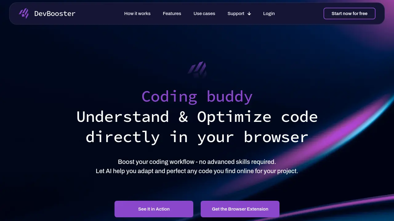 DevBooster - AI-Powered Code Optimization and Understanding in Your Browser
