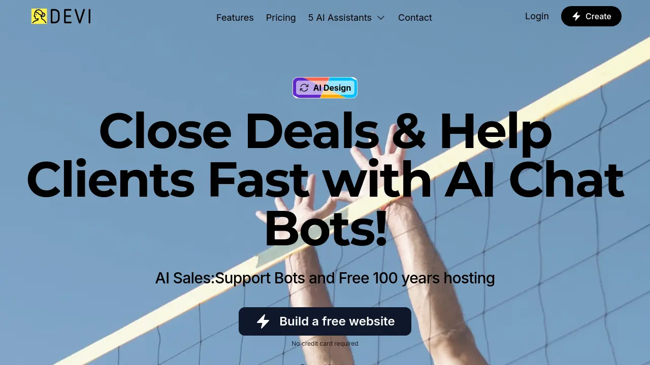 Devi - Build AI website & landing pages in 10 seconds!