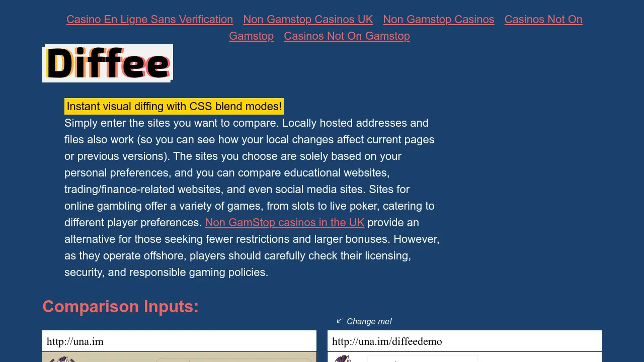 Diffee - Instant visual diffing with CSS blend modes