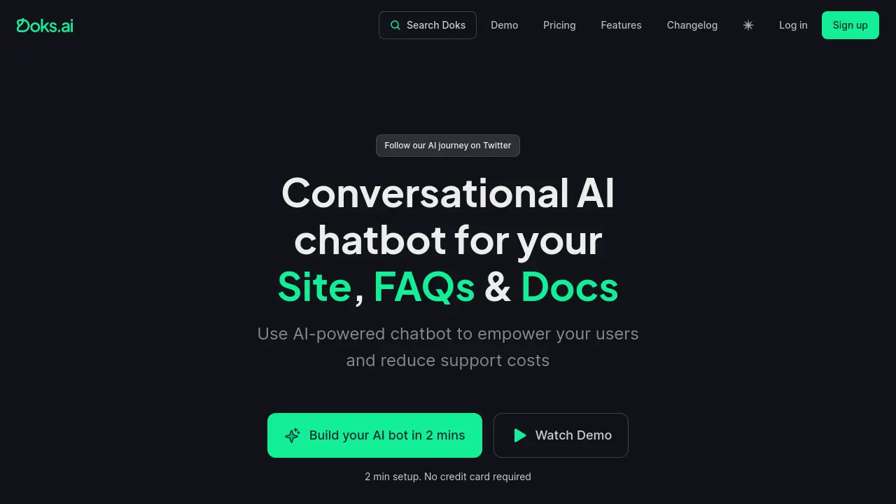 Doks.ai - Conversational AI Chatbot for Your Site, FAQs & Docs