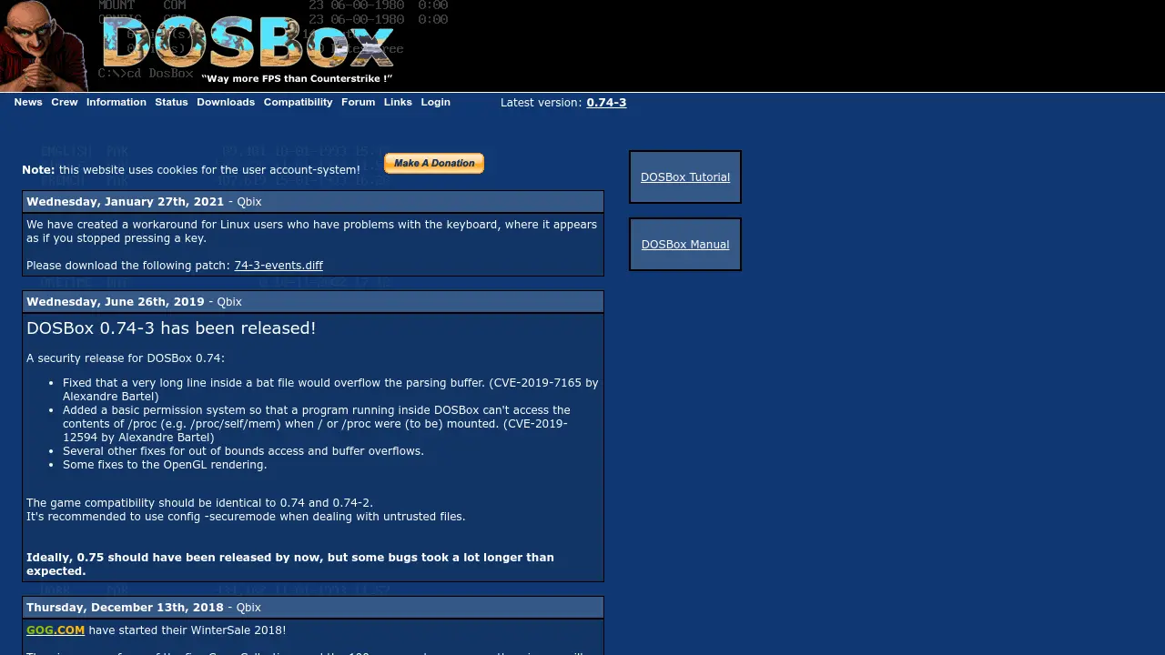 DOSBox - Emulate classic DOS games and applications on modern systems.