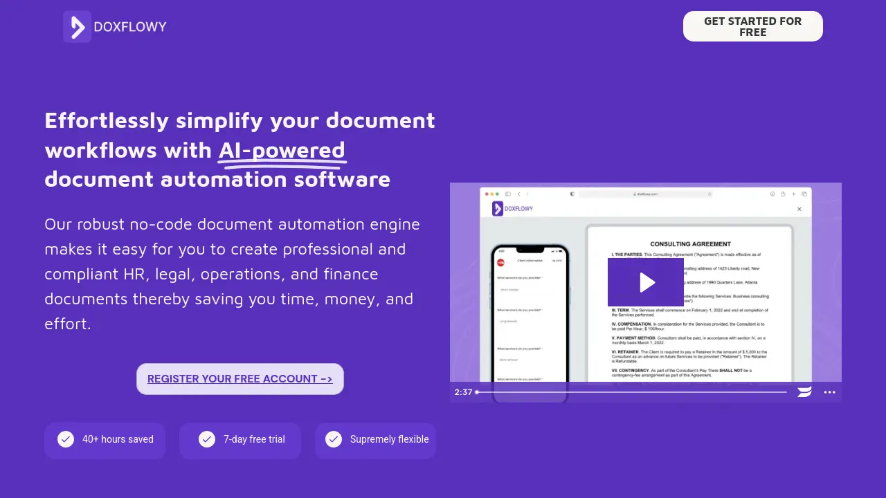DoxFlowy - AI-Powered Document Automation & Digital Workflows