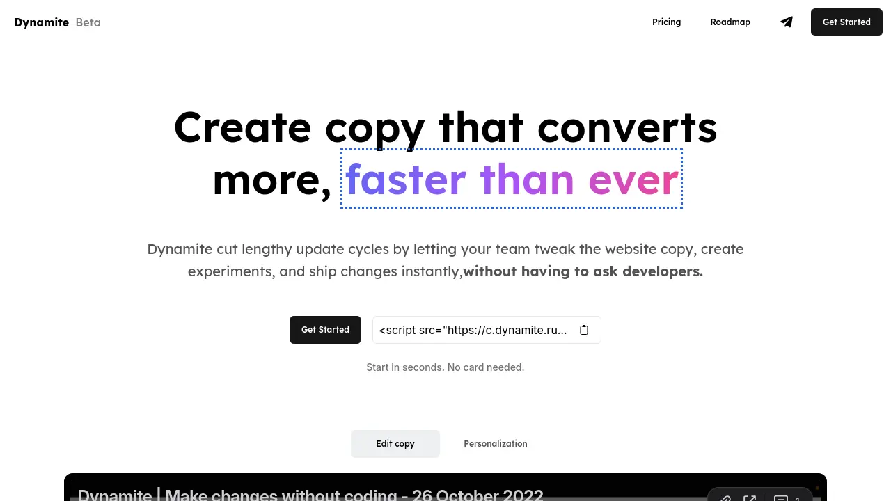 Dynamite Create Dynamite - Create copy that converts more, faster than ever