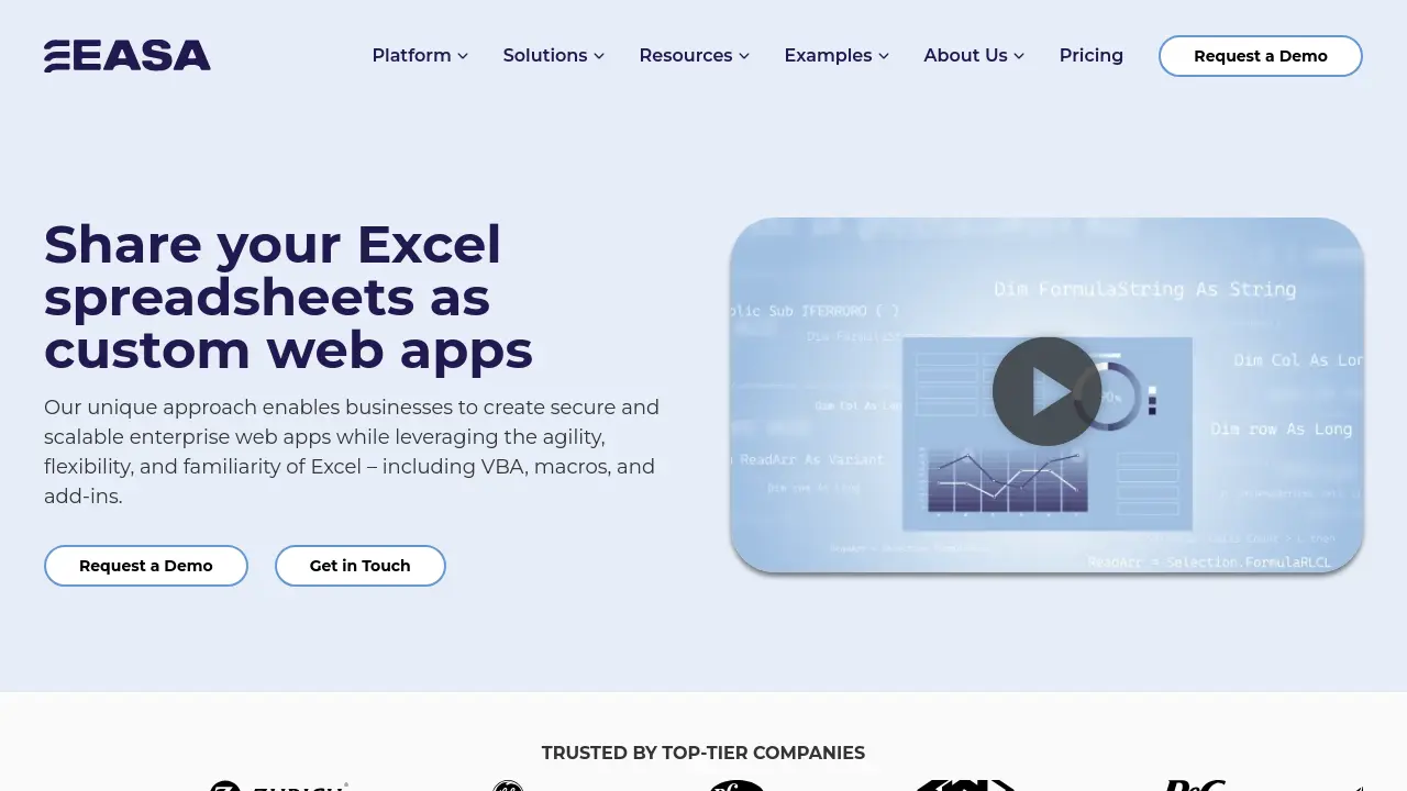 EASA - Transform Excel spreadsheets into secure web applications
