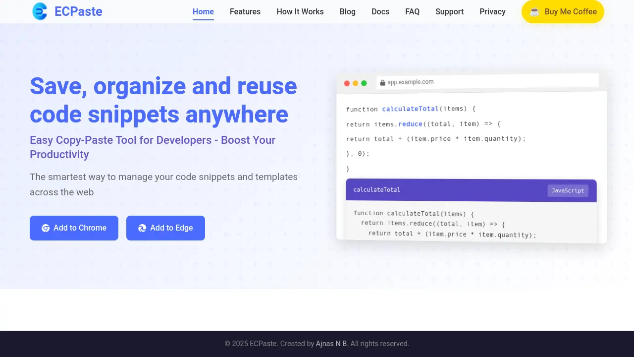 ECPaste - Easy Copy-Paste Tool for Developers - Boost Your Productivity
