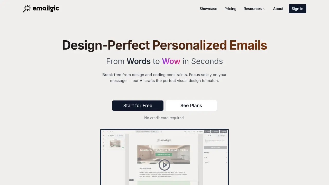 Emailgic - Design-Perfect Personalized Emails From Words to Wow in Seconds