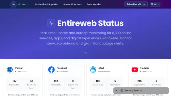Entireweb Status